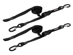 SpeedStrap Heavy Duty Cam-Lock 1"x10' Black Strap Tie-Down W/ Snap S-Hook 2-Pack - Imagen 1 de 4
