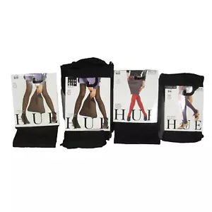 Lot of 4 Hue Super Opaque Tights Sz 1 & 2 Non Control Top Full No Band Knee High - Picture 1 of 12