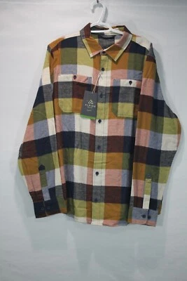 Men's Alpine Design Long Sleeve Brushed Flanel Shirt Green/Brown/Navy/White - Image 1 of 4