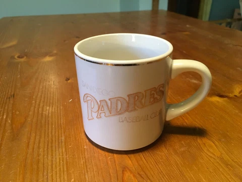 VTG 80s San Diego Padres Coffee Mug Cup MLB Baseball Cover