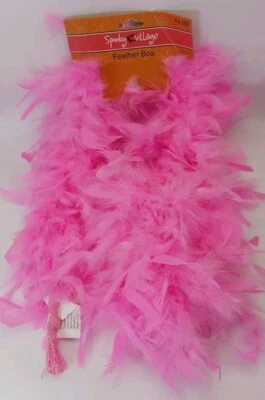 Spooky Village Pink Feather Boa Landfowl Feathers 52" Long New Halloween Costume - Image 1 of 4