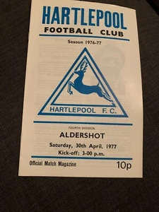 1977 Hartlepool United V Aldershot Programme - Picture 1 of 2