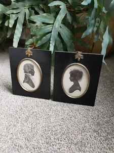 Silhouette Hand Signed By Enid Elliott Linder X2 Sir Rodger Darcy & Chantal - Picture 1 of 4