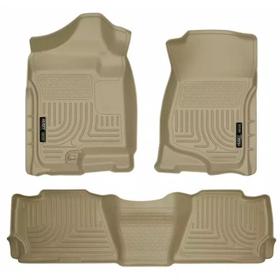 Husky Weatherbeater 1st & 2nd Row Tan Floor Liners for Tahoe Yukon Escalade Foto 1 de 4
