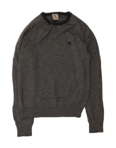 TIMBERLAND Mens Slim Fit Crew Neck Jumper Sweater XL Grey Pinstripe Wool DP47 - Picture 1 of 3