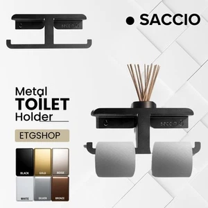 Modern Industrial Metal Toilet Paper Holder Double – Heavy-Duty & Stylish - Picture 1 of 8