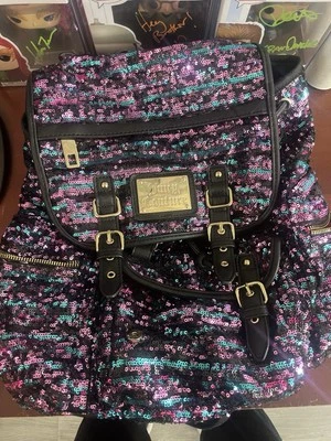 Juicy Couture Purple Sequin Fold Over Backpack  - Image 1 of 4