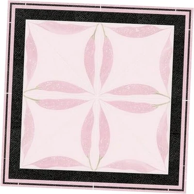 10件装图案地板瓷砖去皮贴12x12英寸粉红色闪光叶花瓣 — 第 1/4 张图片