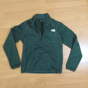 The North Face Men's Green Fleece Lined 1/4 Zip Pullover Sz Small - Picture 1 of 7