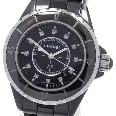 CHANEL J12 H1625 Black ceramic 33mm 12P diamond black Dial Quartz Ladiesh_869402 - Image 1 of 4