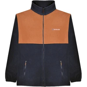 Lambretta Mens Colour Block Full Zip Warm Winter Soft Polar Fleece Jacket - Picture 1 of 7