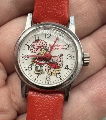 Strawberry Shortcake 1980's VTG Windup Watch 7” Red Band 80’s Please Read AS IS - Image 1 of 4