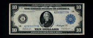 1914 Large Size $10 Federal Reserve Note Boston - Picture 1 of 2
