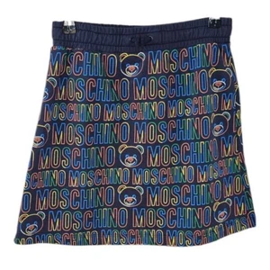MOSCHINO Teen Girls Allover Logo Mini Skirt, Multi Color, Bear, Size 12 - Picture 1 of 9