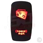 Illuminated On/Off Rocker LED Switch w/Laser Etched Design "Switch Boom Box" Red