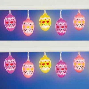 6 Foot LED Lighted Festive Decorated Easter Eggs String Lights - Picture 1 of 1