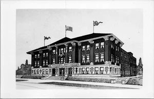 RPPC Alhambra Grotto Masonic Temple Army Missouri MO Navy B&W postcard unposted - Imagen 1 de 2