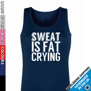 Gilet da donna Sweat Is Fat Crying • Canotta Segreta Babbo Natale Regalo Palestra Fitness Lady - Foto 1 di 6
