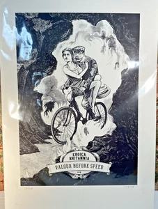 Valour Before Speed Cycling Print by Otto von Beach, Signed & date Print 51x35cm - Picture 1 of 13