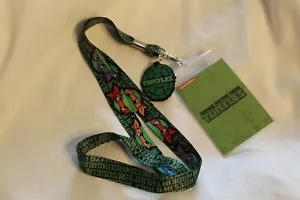 TMNT Teenage Mutant Ninja Turtles ID Card Badge Holder Lanyard With Charm - Picture 1 of 3