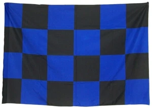 BANDIERA SCACCHI NERI BLU NERO AZZURRI INTER 100X140 - Bild 1 von 1