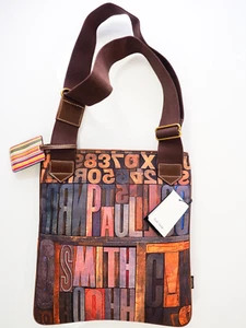 Paul Smith Crossbody Bag Wooden Letterpress Printing Block Letters Design NWT - Picture 1 of 21