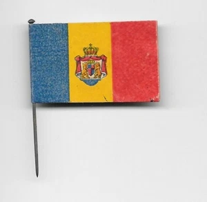 Vintage Great Britain WW1 Charity Fund Raising FLAG OF ANDORRA paper lapel pin - Picture 1 of 2