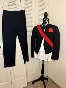 New Womans’s tuxedo pants 12R, Shirt 10 , Bowtie, Vintage Jacket, Gloves. - Picture 1 of 24
