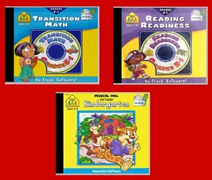 SCHOOL ZONE KINDERGARTEN. 3 BRAND NEW  CD-ROM PROGRAMS GRADES K TO 1. - Picture 1 of 7