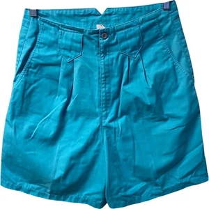 Honors JRS Chino Short Womens Size 11 Blue Pleated Cotton High Rise 8891 - Picture 1 of 10