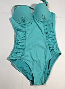 a.n.a A New Approach Aqua Ruched Slimming One Piece Swimsuit Size 4 - Picture 1 of 5