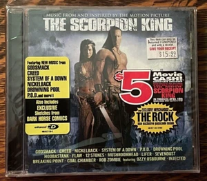 SEALED CD~ THE SCORPION KING~2002~SOUNDTRACK~THE ROCK~HYPE STICKER~NEW OLD STOCK - Imagen 1 de 8