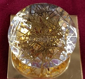 81.60 CT Round Cut Goldan Rutilated Quartz EGL Certified Loose Gemstone 5JRS - Picture 1 of 7