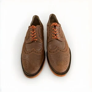 Oxford Donald J Pliner da uomo in pelle scamosciata marrone brogue a coda di rondine con scatola $318 usate in ottime condizioni - Foto 1 di 10