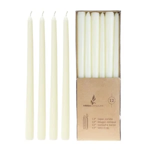 Mega Kerzen - Duftlose 12" Spitzkerzen - Elfenbein, 12er Set CGA079-I - Bild 1 von 3