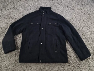 Levi's Jacket Mens Large Black Wool Full Zip Vintage - Picture 1 of 6