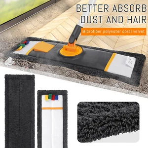 8Pcs Replacement Microfiber Cleaning Refill Pads For Flat Mop 18'' Reusable Tool - Picture 1 of 12