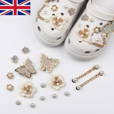 Schuhe zum Selbermachen Charms Zubehör Bling Strass Dekor Set Mädchen Geschenk für Krokusschuhe