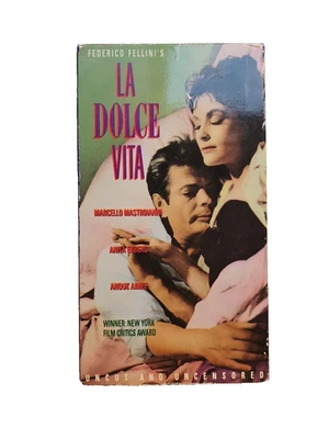 La Dolce Vita Federico Fellini VHS  1989 2-Tape Set Uncut Uncensored 178 min VG - Image 1 of 4
