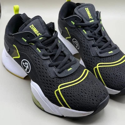 ZUMBA Air Stomp Remix Sneakers Women Size 9.5 Black/Yellow Low Top Dance - Image 1 of 4