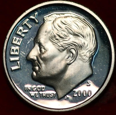 Uncirculated Proof 2000-S San Francisco Mint Silver Roosevelt Dime - Image 1 of 2