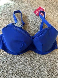 Neu mit Etikett Damen 36DDD Curvy Kate royal kobaltblau transparent Klasse Balkonett Bikini Oberteil - Bild 1 von 4