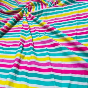 Summer Rainbow Stripes print Spandex Stretch Fabric 60" wide Swimsuit By Yard - Picture 1 of 7