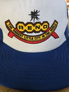 Vintage Reno Nevada SnapBack Snap Back Mesh Trucker Hat EUC Free Shipping - Picture 1 of 9