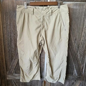 Pantalones para mujer The North Face talla 14 beige bolsillos de carga senderismo nailon recortados - Imagen 1 de 11