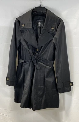 London Fog Women Black Trench Coat Size XL - Image 1 of 4