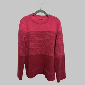 Susan Graver Weekend Ombre Cozycore Barbiecore Knit Pink Red Sweater Top Size S - Picture 1 of 8