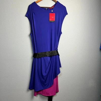 Nuevo con etiquetas Vestido Narciso Rodriguez Bloque de Color Niveles Hasta la Rodilla Cinturón Sin Mangas XL Foto 1 de 4