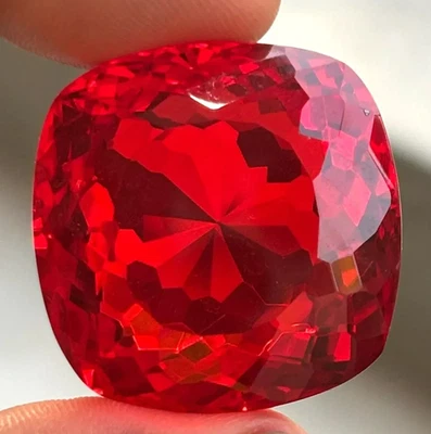 AA+++ Large Mozambique Red Ruby 89.75 Ct. Cushion Cut Loose Gemstone @Best Price - Image 1 of 4