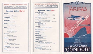 TARIFAS SERVICIO AEREO CONDOR + 2 WERBEFLYER ZEPPELIN / CONDOR - Bild 1 von 4